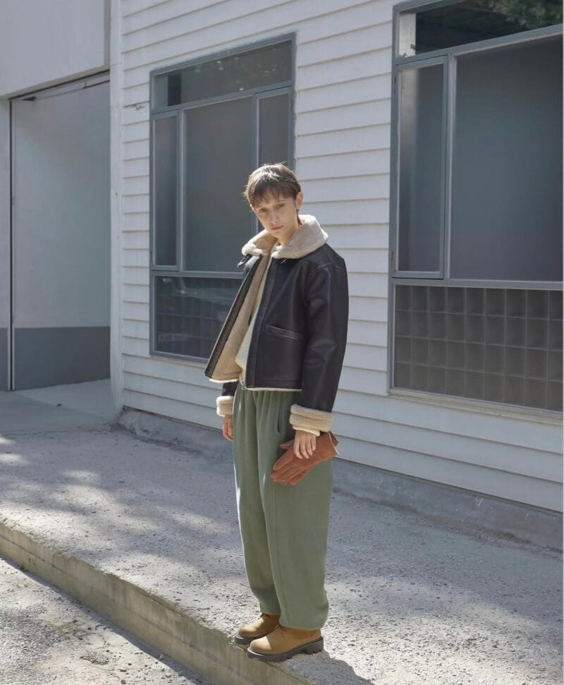 超酷的机车羊羔毛皮衣