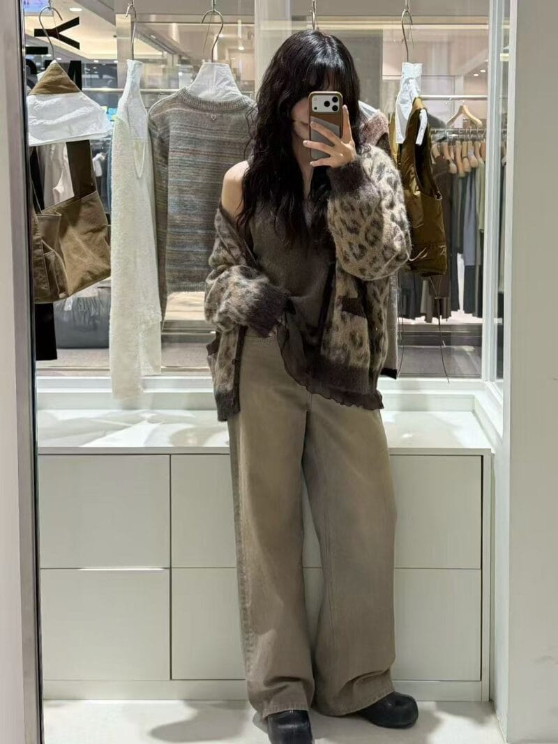 ins爆款豹纹毛衣 超级提气色