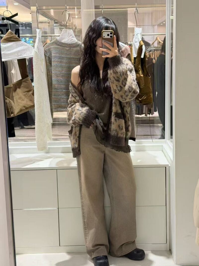 ins爆款豹纹毛衣 超级提气色