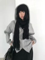 清冷感韩女加绒卫衣 太有慵懒感的氛围了 三个颜色