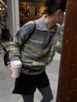 绝美的撞色不浮夸的费尔岛毛衣