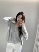 韩女严选温柔又性感 还极具保暖性的上衣两件套 两个颜色