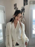 韩女严选温柔又性感 还极具保暖性的上衣两件套 两个颜色