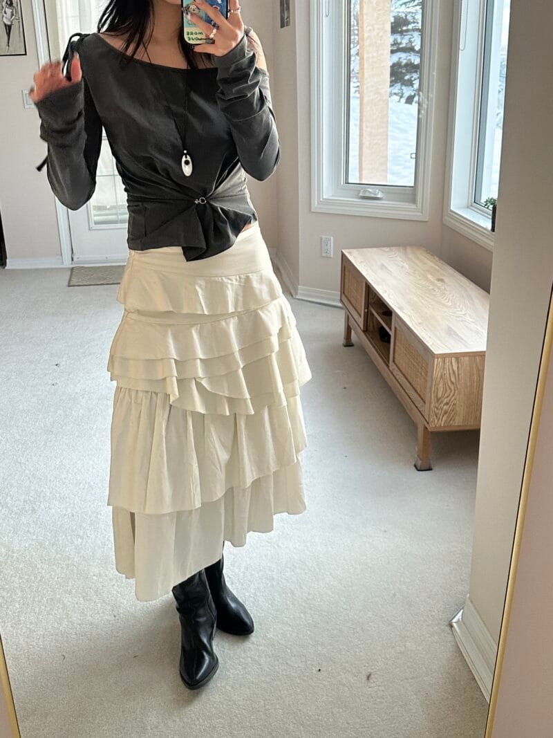 韩国爆款！搭配任何衣服都能穿出时髦层次感的不规则半身裙