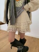 冬天也能甜美层次感穿搭半身裙