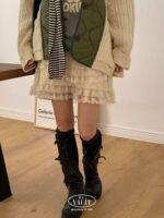 冬天也能甜美层次感穿搭半身裙