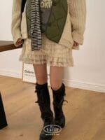 冬天也能甜美层次感穿搭半身裙