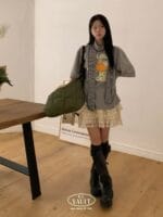 冬天也能甜美层次感穿搭半身裙