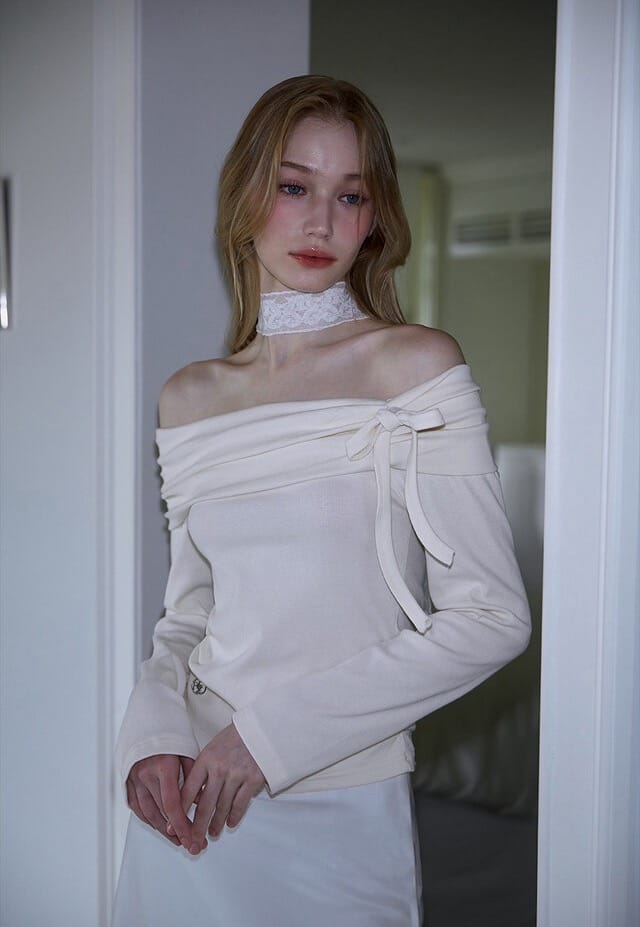 Rose Frantz Tiffany Off Shoulder Long Sleeve [Cream]