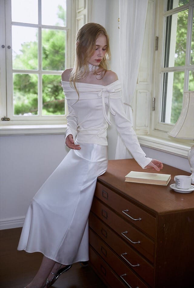 Rose Frantz Tiffany Off Shoulder Long Sleeve [Cream]