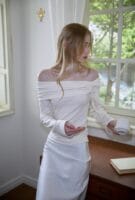 Rose Frantz Tiffany Off Shoulder Long Sleeve [Cream]