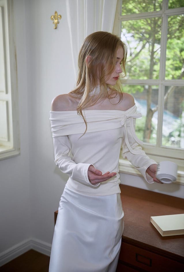 Rose Frantz Tiffany Off Shoulder Long Sleeve [Cream]