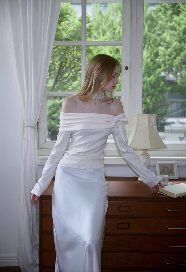 Rose Frantz Tiffany Off Shoulder Long Sleeve [Cream]