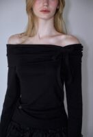 Rose Frantz Tiffany Off Shoulder Long Sleeve [Black]