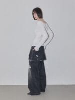 RENSE Side Shrring Draped Tee Ivory