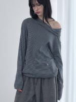 RENSE Loose Fit Turtleneck Tee Blue Stripe