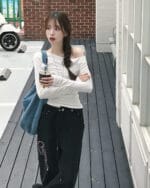 Cloudemotion 十字架斜肩上衣