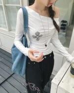 Cloudemotion 十字架斜肩上衣