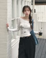 Cloudemotion 十字架斜肩上衣