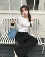 Cloudemotion 十字架斜肩上衣