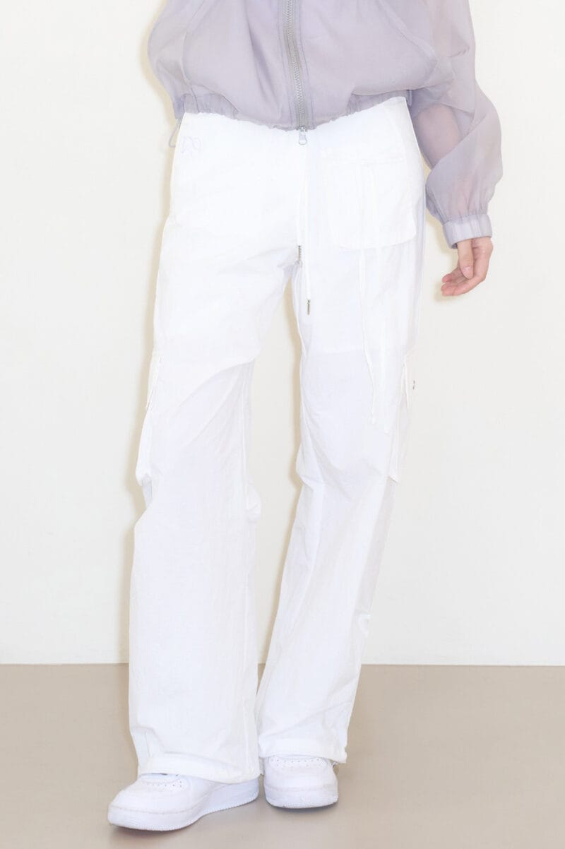 illigo Nylon String Cargo Banding Pants White (Izna Bang Ji-min wearing)