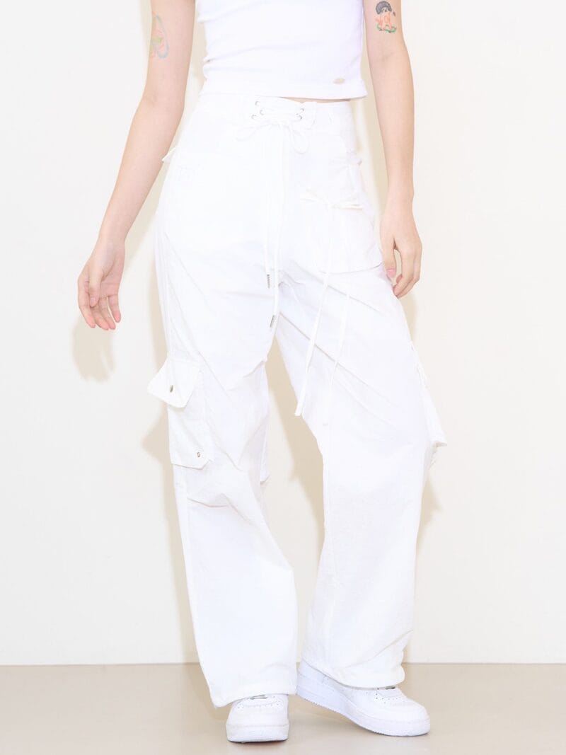 illigo Nylon String Cargo Banding Pants White (Izna Bang Ji-min wearing)