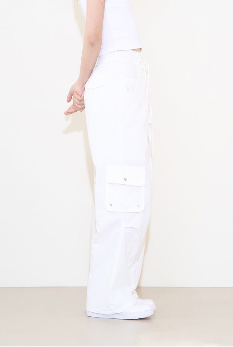 illigo Nylon String Cargo Banding Pants White (Izna Bang Ji-min wearing)