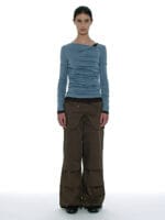 Partimento DOUBLE FACED PINTUCK DRAPE TOP (2 PACK)_DUSTY BLUE