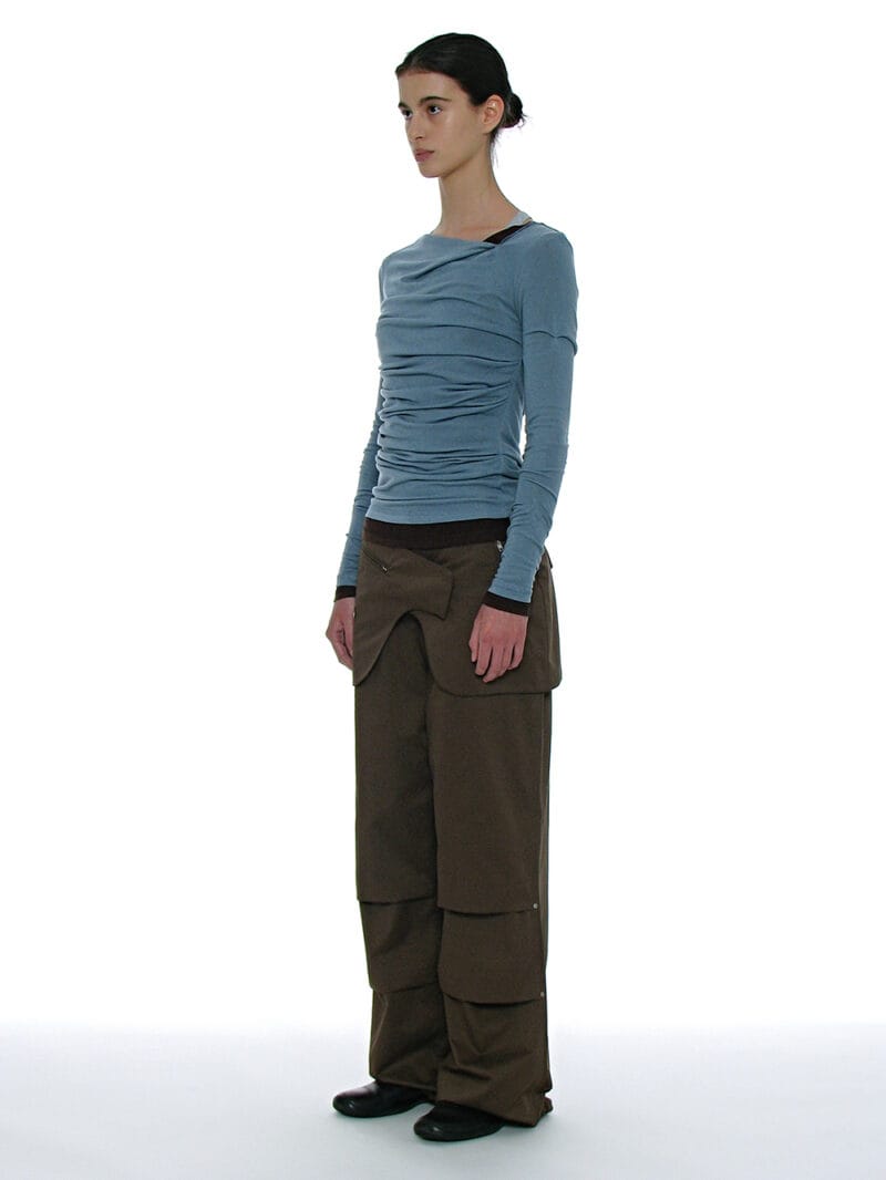 Partimento DOUBLE FACED PINTUCK DRAPE TOP (2 PACK)_DUSTY BLUE