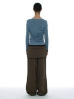 Partimento DOUBLE FACED PINTUCK DRAPE TOP (2 PACK)_DUSTY BLUE