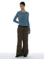 Partimento DOUBLE FACED PINTUCK DRAPE TOP (2 PACK)_DUSTY BLUE