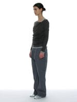 Partimento DOUBLE FACED PINTUCK DRAPE TOP (2 PACK)_CHARCOAL