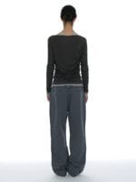 Partimento DOUBLE FACED PINTUCK DRAPE TOP (2 PACK)_CHARCOAL