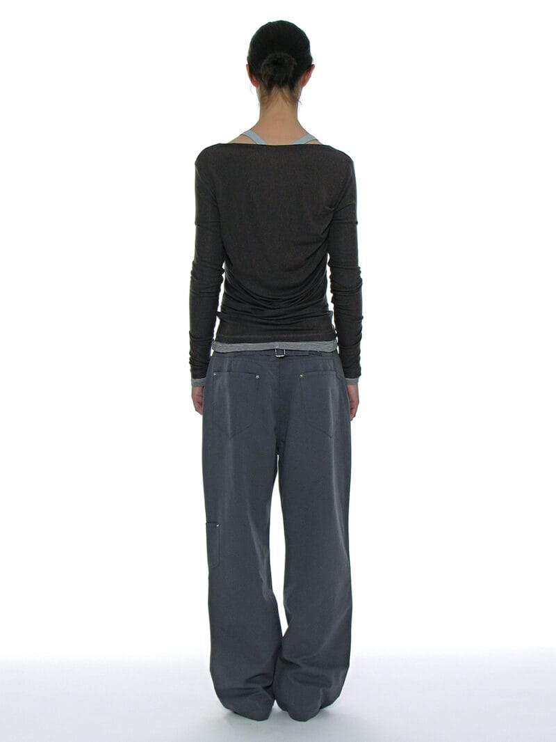 Partimento DOUBLE FACED PINTUCK DRAPE TOP (2 PACK)_CHARCOAL