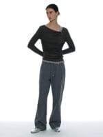 Partimento DOUBLE FACED PINTUCK DRAPE TOP (2 PACK)_CHARCOAL