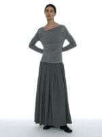 Partimento DOUBLE FACED PINTUCK DRAPE TOP (2 PACK)_CHARCOAL