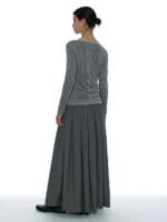 Partimento DOUBLE FACED PINTUCK DRAPE TOP (2 PACK)_CHARCOAL