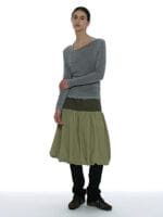 Partimento DOUBLE FACED PINTUCK DRAPE TOP (2 PACK)_CHARCOAL