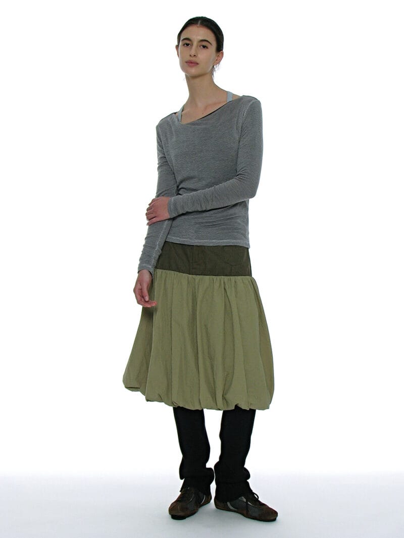 Partimento DOUBLE FACED PINTUCK DRAPE TOP (2 PACK)_CHARCOAL