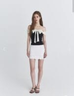 Not Your Rose OFF SHOULDER RIBBON TOP (BLACK)