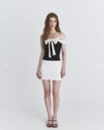 Not Your Rose OFF SHOULDER RIBBON TOP (BLACK)