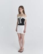 Not Your Rose OFF SHOULDER RIBBON TOP (BLACK)