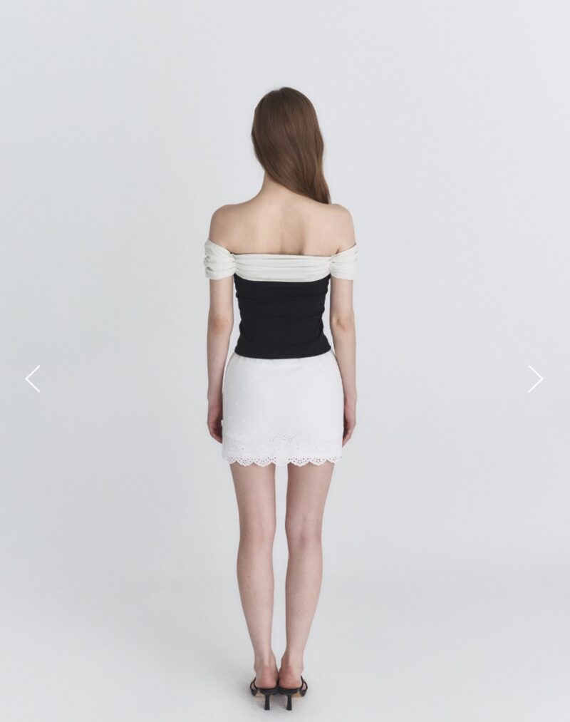Not Your Rose OFF SHOULDER RIBBON TOP (BLACK)