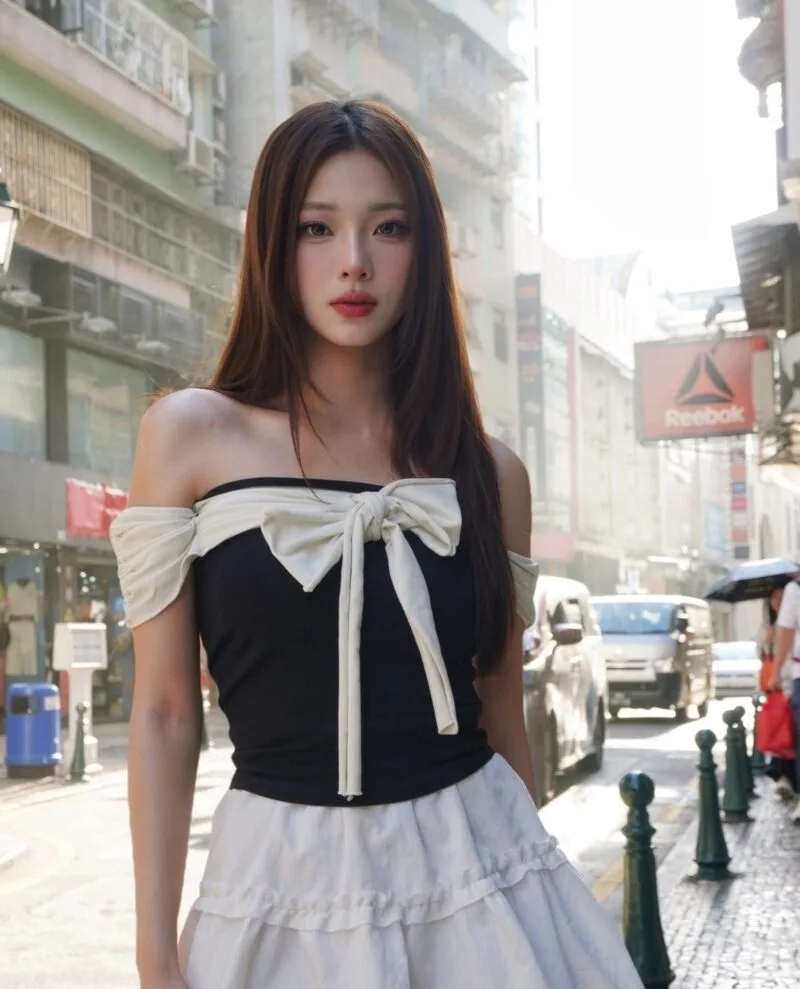 Not Your Rose OFF SHOULDER RIBBON TOP (BLACK) – woowestudio.com