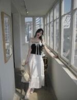 Not Your Rose OFF SHOULDER RIBBON TOP (BLACK)