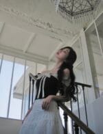 Not Your Rose OFF SHOULDER RIBBON TOP (BLACK)
