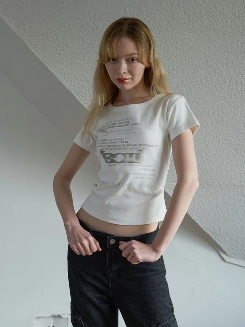 5OML Soml Logo Slim Crop T-shirt (White)