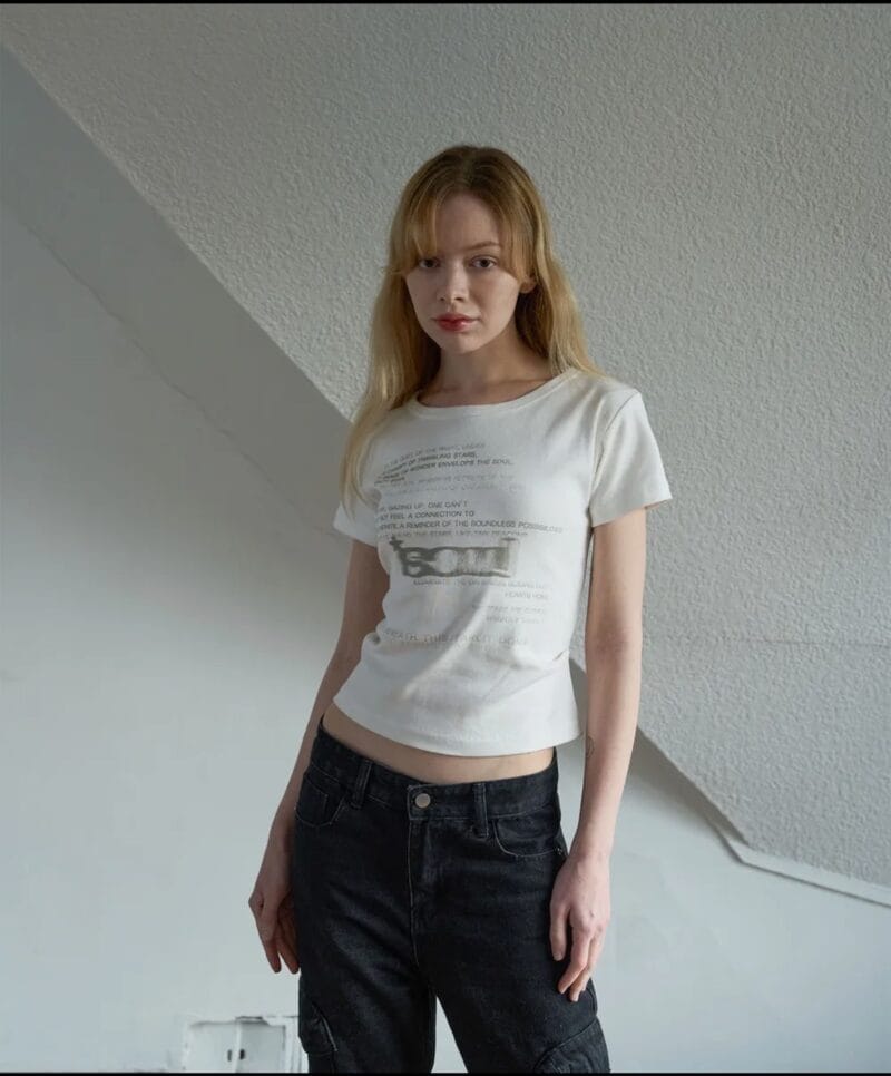 5OML Soml Logo Slim Crop T-shirt (White)