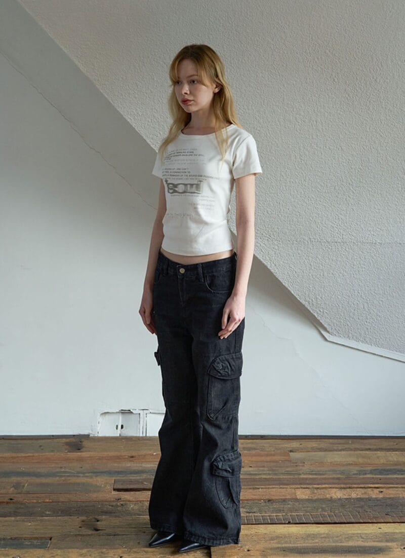 5OML Soml Logo Slim Crop T-shirt (White)