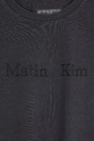 Matinkim PIGMENT LOGO CROP TOP IN DARK GREY
